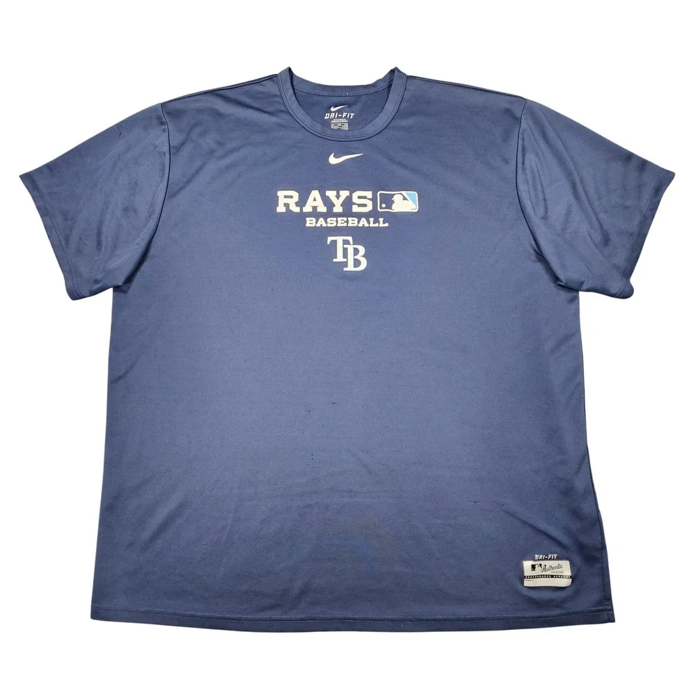 Nike Tampa Bay Rays MLB Authentic Collection‎ Dri-FIT Shirt Men's XXL Navy Blue
